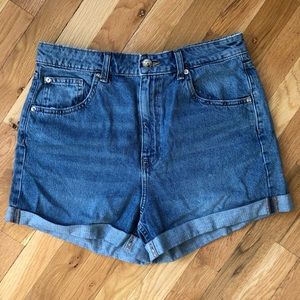 H&M Mid-wash Mom Shorts